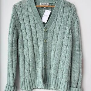 Vintage Green Cable Knit Sweater